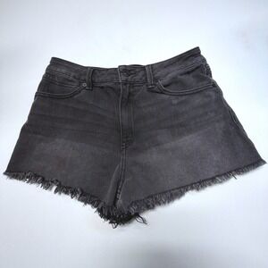 Happily Grey Black‎ Frayed Hem Denim Shorts Womens 29 High Rise